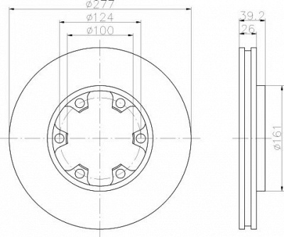 HELLA PAGID 8dd355102921 -  Тормозной диск